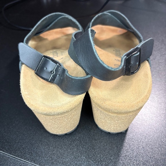 Papillio Birkenstock Samira sandal black natural leather sling back heel size 9 - Picture 7 of 8